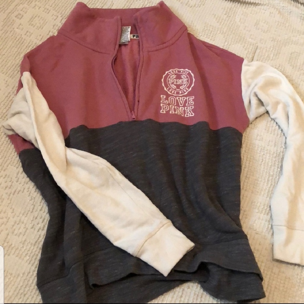 Tri color VS PINK 1/4 zip